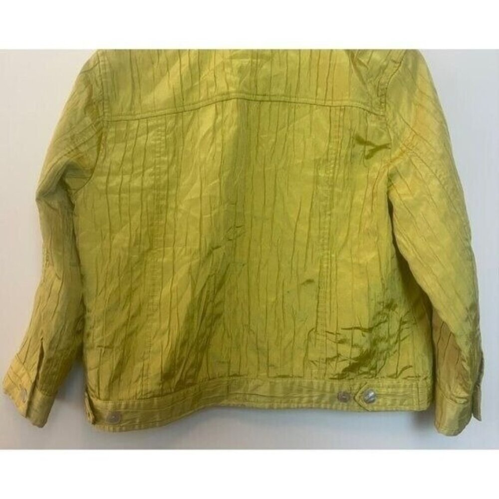 Ruby Rd. Petite Women's Jacket Lime Button Down Closure Textured Fabric Size 12P - Picture 6 of 10